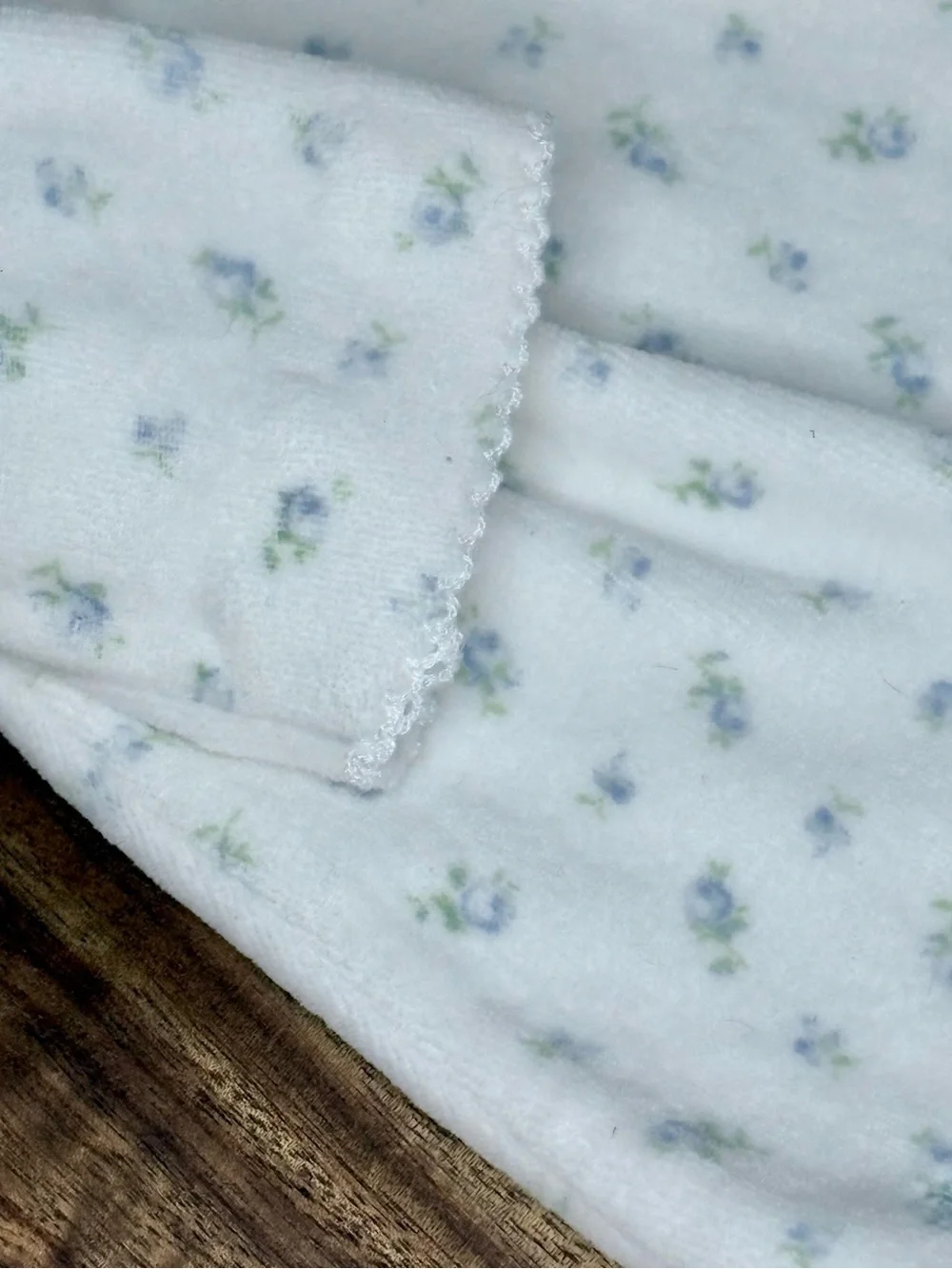 Ralph Lauren Baby Girls 3M Blue Floral Button Down Velour Dress Peter Pan Collar